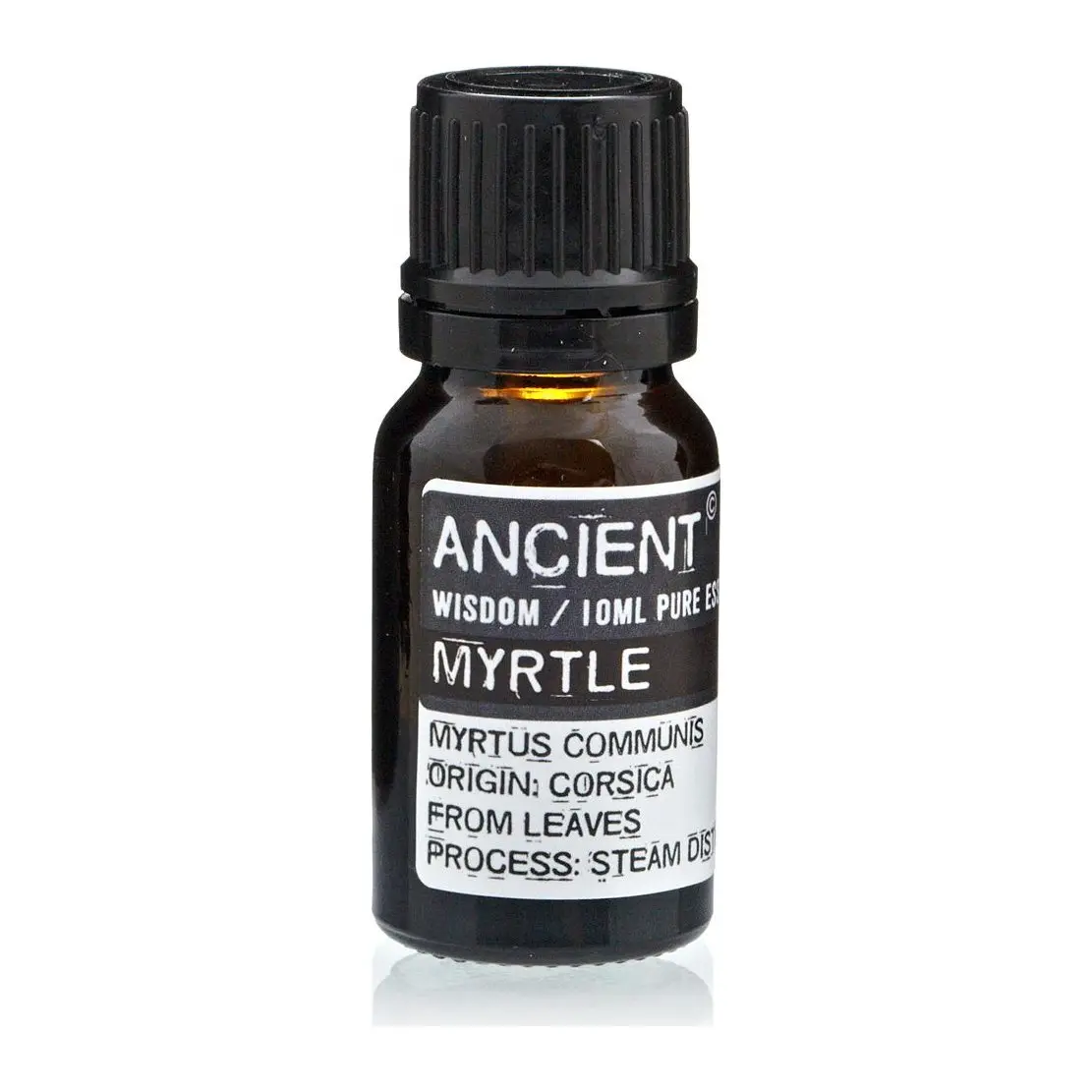 Bottle of myrtle essential oil