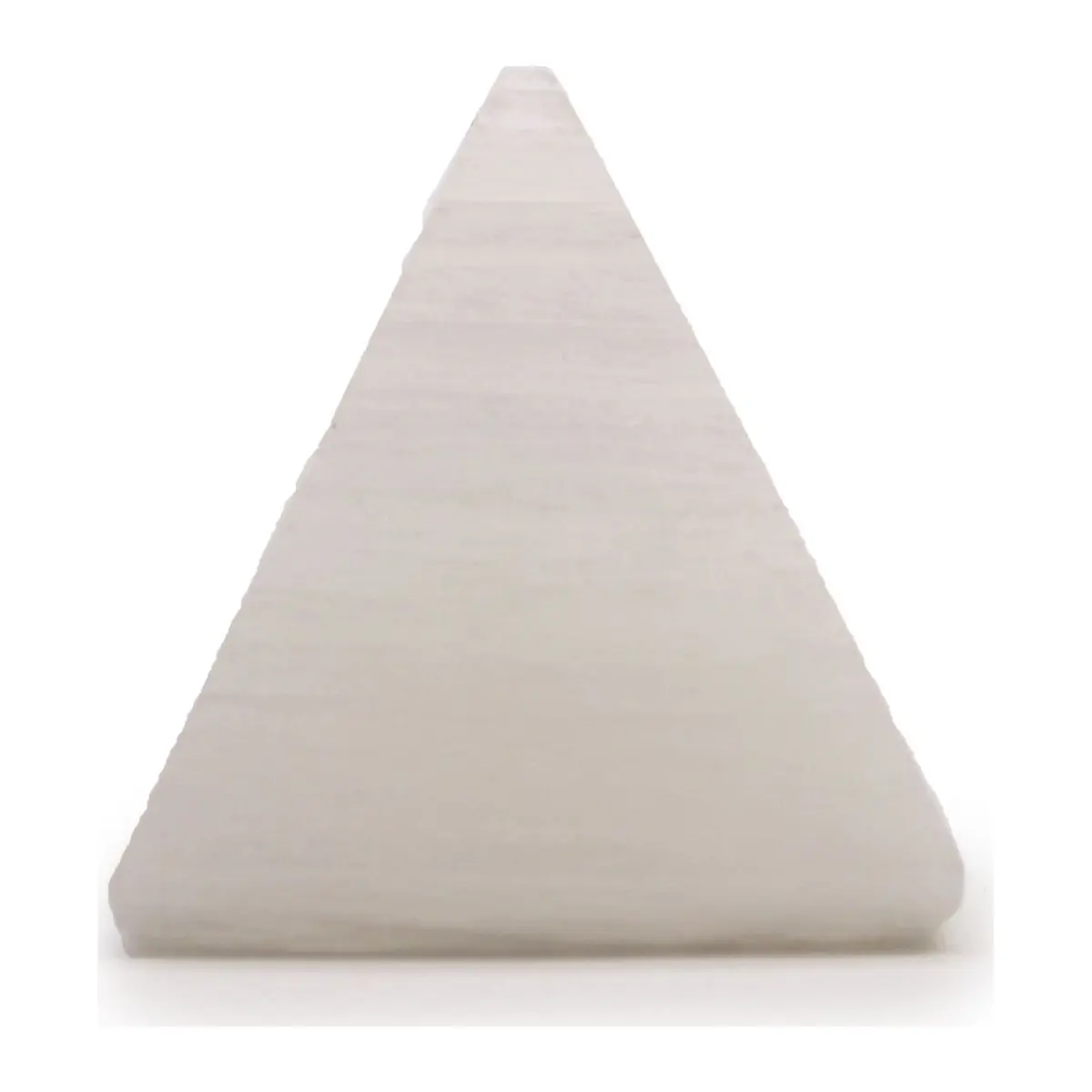 Milky white selenite pyramid