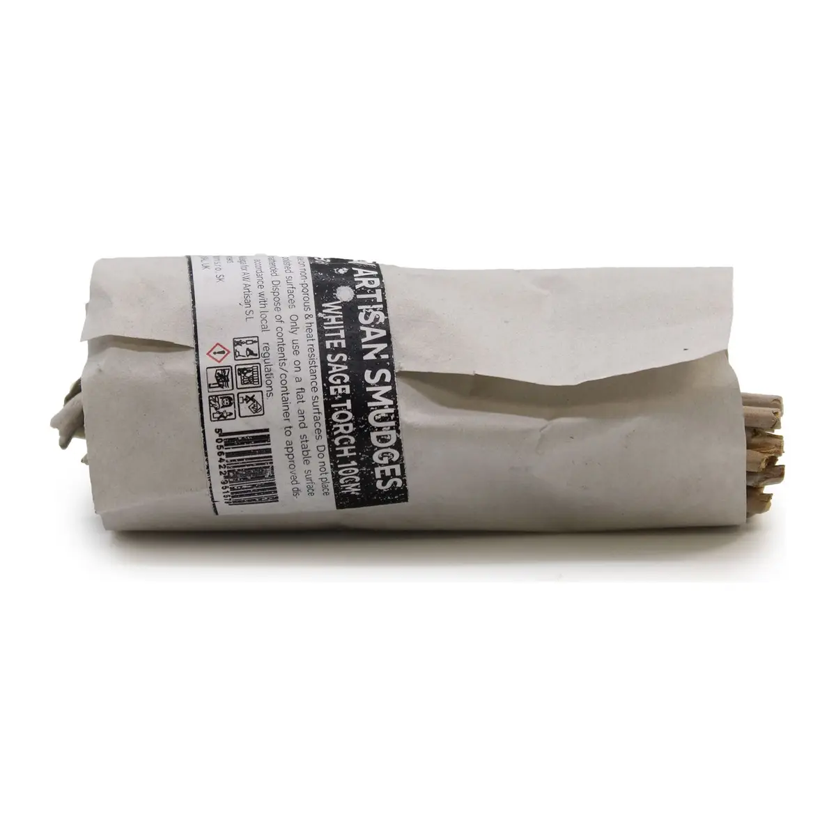 A small white sage torch bundle, 10 cm long