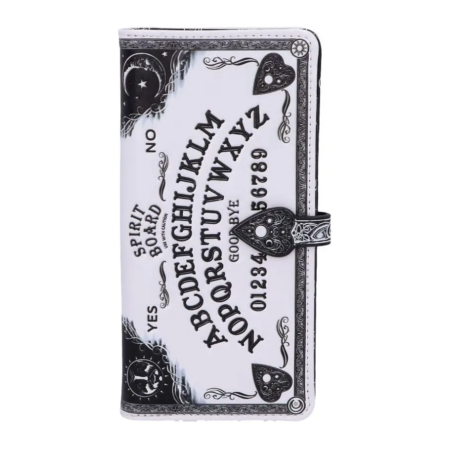 White embossed Ouija spirit board purse with baroque border